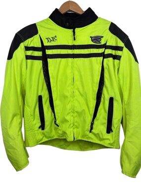 AGV Sport Yellow Reflector Motorcycle Padded Riding Jacket Men Size XL BLEMISH